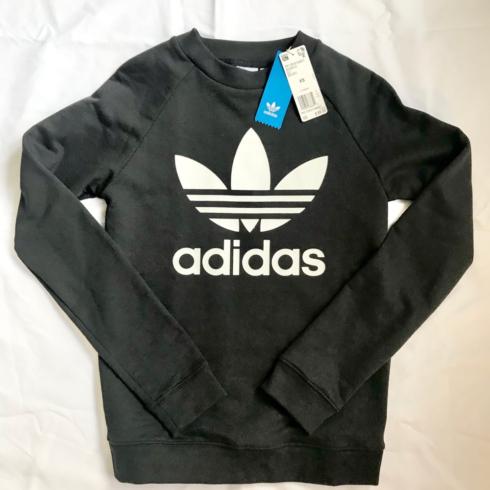 NWT Adidas Black Crew Sweatshirt